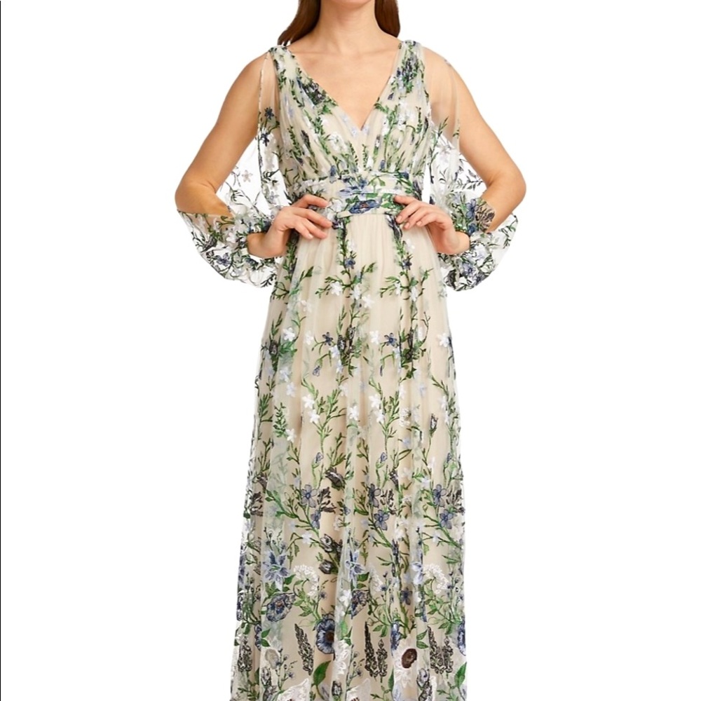 Marchesa Notte embroidered gown, new with tags.